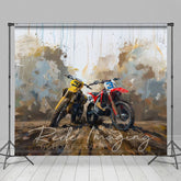 Aperturee - Aperturee Painted Abstract Muddy Dirt Bike Sport Photo Backdrop